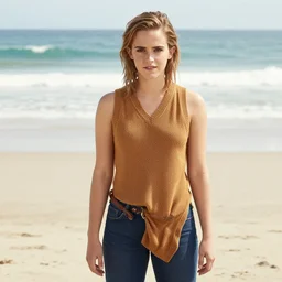 emma watson on the beach with tong