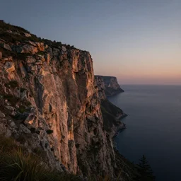 cliff side at dusk octane render