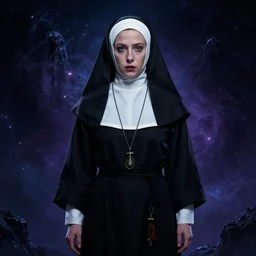 mark zukerberg as the nun from the conjuring, trending on artstation, 4k HD, cosmic horror concept