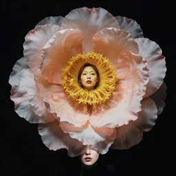 giant flower head on woman, surreal photography, dramatic light, by victo ngai by james jean, by rossdraws, frank franzzeta, mcbess