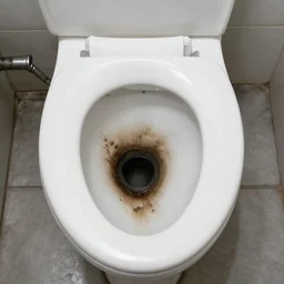 disgusting clogged toilet