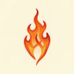 aesthetic flash tattoo design of a pair of intertwining flames