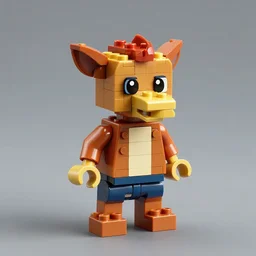 crash bandicoot made out of lego, realistic