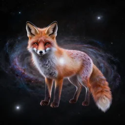 a fox shaped galaxy in space, photo, 4 k