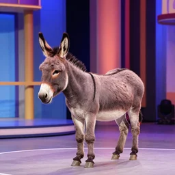 broadcast still of a donkey on the stage of the price is right