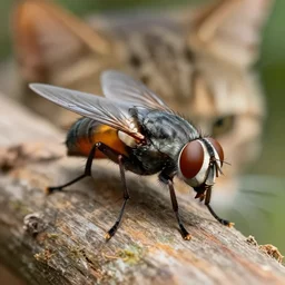 a housefly - cat - hybrid, animal photography