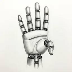 robot hand tattoo sketch on paper, by tony diterlizzi, tim burton, hr giger, ilford hp 5, 5 5 mm, machinecore by artgerm, 3 d render, gothcore, beeple, joseph leyendecker, carlo carra