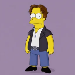 johnny depp recreated in the simpsons style character design