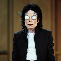 michael jackson in the style of justin roiland. cinematic lighting. style of rick & morty. photographic, photography. by justin roiland