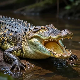 a once human growling crocodile, photograph captured at woodland creek