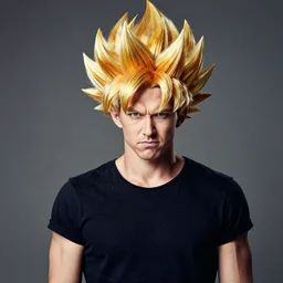 joe rogan with super saiyan hair