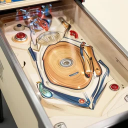 beige graphic design pinball machine milton glaser