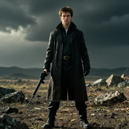 solid snake played by daniel radcliffe, metal gear movie still, cinematic,