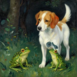 a dog and a frog, odilon redon