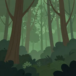 forest, vector art, trending on artstation, 30mm, by Noah Bradley
