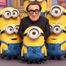 Danny DeVito cast as Gru with his minions, still from Despicable Me 2010