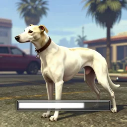 white greyhound gta v loading screen art,