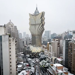 a phorograph photo of sao paulo city in brazil with a snowy weather