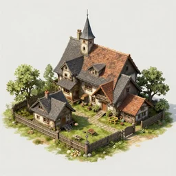 Village, concept art by Darek Zabrocki, highly detailed, ultra detailed, ultra realistic, trending on artstation
