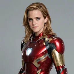 Emma Watson as Iron Man, cinematic lighting, highly detailed