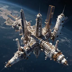 satellite photo of a futuristic interplanetary city, 4k, 8k, ultra realistic, detailed, sharp