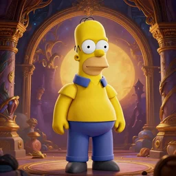 homer simpson, fairy tale, stunning, surrounding cinematic light, hyper detailed, ornate and intricate, 4 k cinematic octane render
