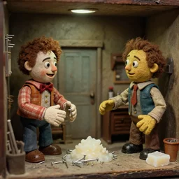 still from a full - color 1 9 8 5 creepy live - action stop - motion puppetry film by the brothers quay in the style of a tool music - video, involving nails and soap, inside elaborate dioramas.