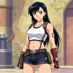 tifa lockhart wearing tacky clothes by tetsuya nomura