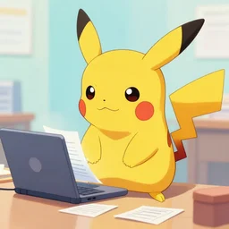 pikachu doing taxes, trending on artstation, 4k