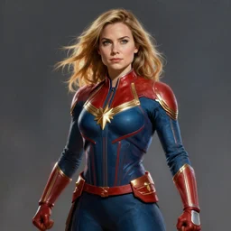 Kate Beckinsale as Captain Marvel high quality digital painting in the style of James Jean