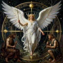 occult diagram of tzadkiel in the style of wayne barlowe, gustav moreau, goward,  Gaston Bussiere and roberto ferri, composition by austin osman spare