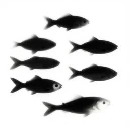 abstract lines fishs with black and white scheme - 9