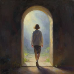 stepping through the portal into the alternative multiverse, beautiful painting, gorgeous light