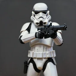 an extremely long shot of an imperial stormtrooper in battle position ready to shoot his blaster concept art by Doug Chiang cinematic, realistic painting, high definition, very detailed, extremely high detail, photo realistic, concept art, the Mandalorian concept art style