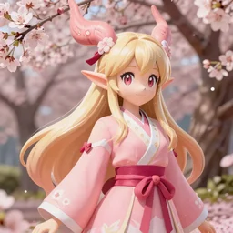 a fantasy comic book style, portrait painting of a lovely peach blossom demon, anime, pokemon, artstation, unreal engine 5, daz, hyper realistic, octane render, rpg