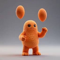 juggling toys under the neat streaky orange hyper - astro monster, rendered in octane, corona, vray and arnold, insanely detailed, photorealistic, cinematic lighting, highly detailed, centered, 4 k