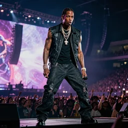 a cinematic still of travis scott concert in hell, multiverse, ((octane render, nvidia raytracing demo)), masterpiece
