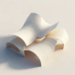 constructing fuzzy sculptural pleated curved roof planes lift and descend creating shade and architectural expression, 3 d top view axonometric, dramatic surrealist form, morning light, lightweight structures, isometric