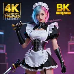 cyberpunk maid warrior artgerm anne stokes highly detailed 8 k hdr smooth sharp focus high resolution award - winning photo photorealistic