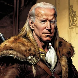 joe biden as conan the barbarian, super detailed, by moebius