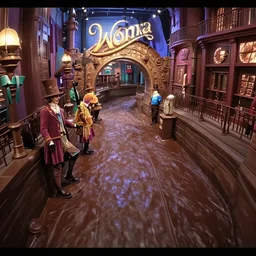 security cam footage of the Chocolate River in Willy Wonka's Chocolate Factory