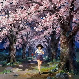 🇯🇵👺♀🏃♀🌸🌸🌸 sakura lights. by satoshi kon, ilya repin, lena aenami, shinji kimura