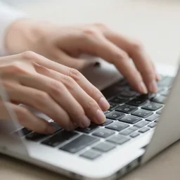 a high resolution photo of a hand typing