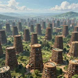 fantasy art of thousands of libraries scattered across a beautiful landscape