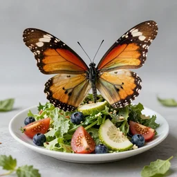 butterfly salad, salad made of butterflies, trending on artstation