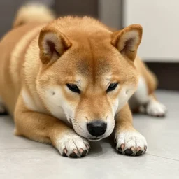 a sad shiba inu dog who's day is ruined and disappointed