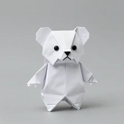 an origami bear in cartoon style