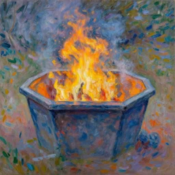 dumpster fire painted by monet
