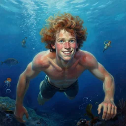 a highly detailed underwater painting of jack dawson, by james gurney, greg rutkowski, by craig mullins