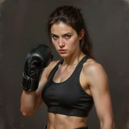 perfectly - portrait of a beautiful female fighter movies character, intricate, highly detailed, digital painting, loose brush strokes, realistic shaded lighting, artstation, concept art, smooth, sharp focus, illustration, realism, oil painting, unreal engine 5, 8 k, art by sam spratt and peter mohrbacher
